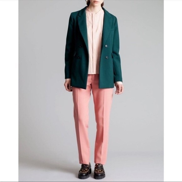 MARNI 42 Apricot Pink Double Worsted Trousers Made In Italy - Picture 1 of 13